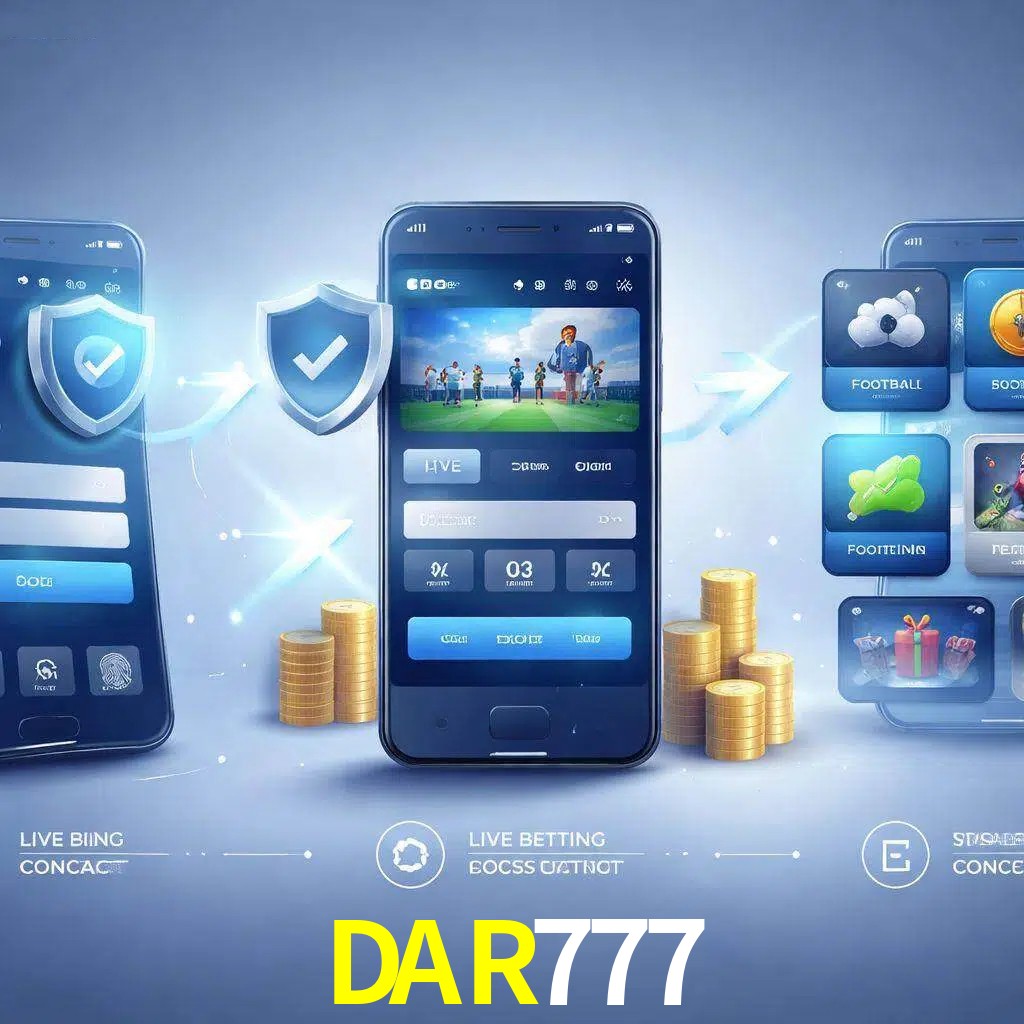 Pasos de acceso a la app DAR777 en pantalla de teléfono móvil